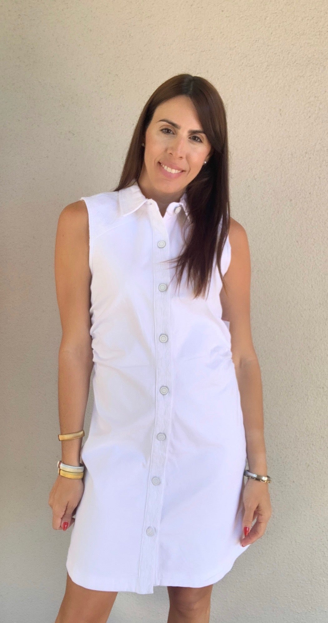 Button Front Embroidered Denim Dress with Ruched Sides Mainstream Boutique Naples Button Front Embroidered Denim Dress with Ruched Sides Mainstream Boutique Naples